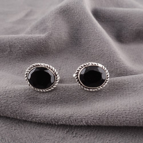 Gemelli uomo argento - , onice