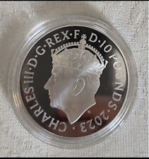 KING Sterlina 2023 £10 Moneta 5 Oncie Incoronazione Re Carlo III Argento 999