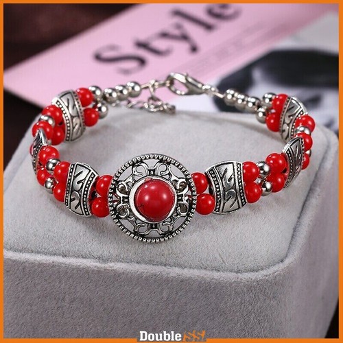 Bracciale tibetano rosso - rosso, da