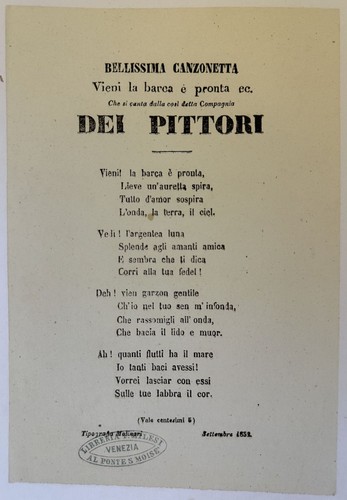 Bellissima canzonetta vieni - bellissima,