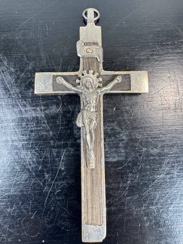 Vintage french crucifix - french, wood