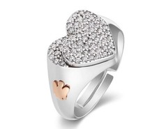 Anello donna Roberto Giannotti GIA438-13-15 Argento 925 doppio cuore e zirconi b