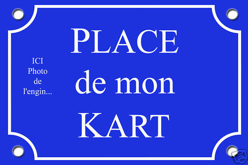 Plaque rue kart - rue, buggy
