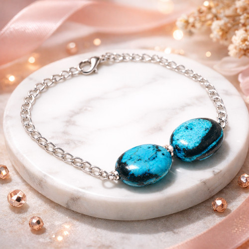 Bracciale charm ovale turchese - charm,