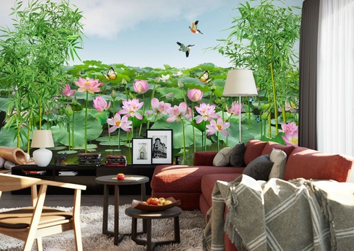 Carta parati lotus - da, 3d