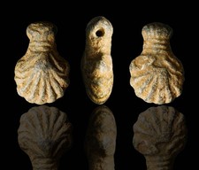 Ciondolo conchiglia ellenistico in bronzo - Mediterraneo orientale, 300 aC antichità greca