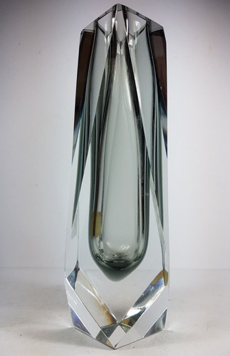 Vaso vetro fumè angolare - vaso,