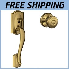 Camelot Front Entry Handle Antique Brass
