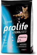 Prolife Cibo per Gatti Sterilised Sensitive Croccantini Maiale e Riso 1.5 KG
