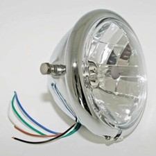 Faro moto custom e cafe racer Bates Style. Faro anteriore omologato cafe racer