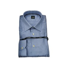 Camicia Uomo Navigare Collo Italiano Microfantasia  In Azzurro