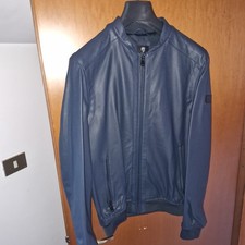 giubbetto in pelle blu datch