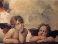 QUADRO CALAMITA PVC RIGIDO CHERUBINI DI RAFFAELLO SANZIO PUTTINI MAGNETE FRIGOR