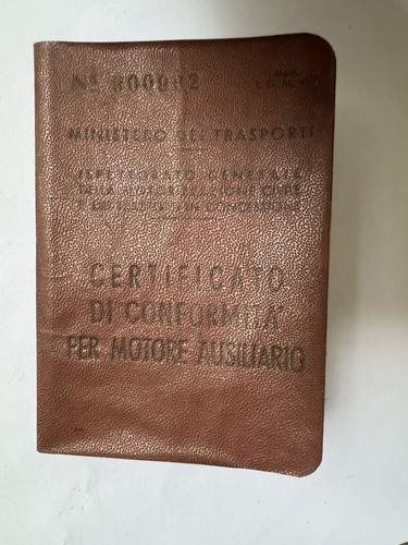 Libretto certificato motore