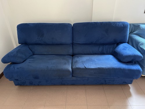 Divano posti microfibra blu - 3,