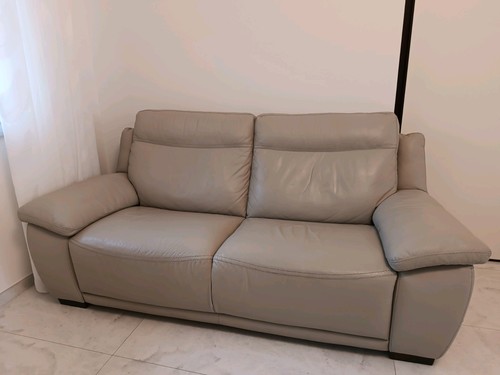Divano posti pelle grigio - 3,