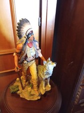 Statuina Indiano Resina Bottega Artigiana Los Cueros Roma