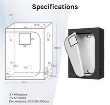Grow Box Tent Completo 60x120x180