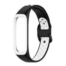 Custodia Cinturino in Silicone Compatibile S Galaxy Fit 2 Nero/Bianco
