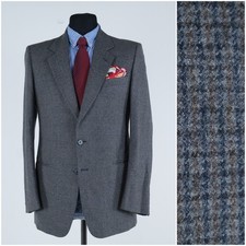 Giacca blazer tweed italiano 40R taglia UK LEBOLE uomo check lana sport cappotto giacca