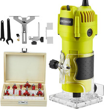 Fresatrice Verticale Legno, 600 W Fresatrice per Legno Con 12 Pezzi Set Frese (6