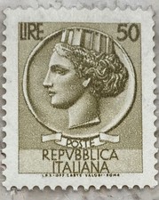 Francobollo Siracusana 50 Lire