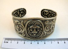 BRACCIALE LEONE ALLA SCHIAVA ARGENTO 925 SILVER BRACELET CUFF MADE IN ITALY