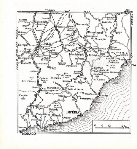 Carta geografica antica cuneo - geografica,