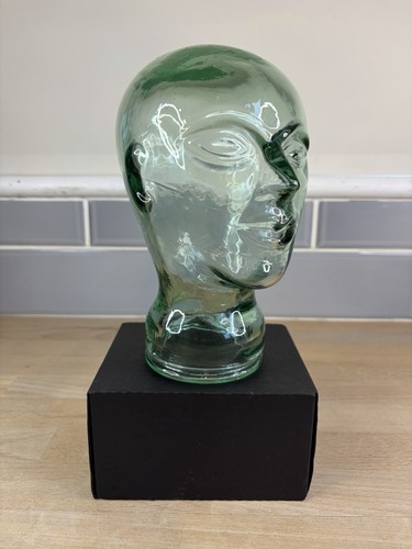 Vintage glass display head - display,