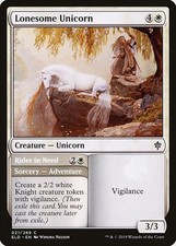 Carta MTG-Lonesome Unicorn // Rider in Need-Throne of Eldraine-21-EN-EX- C