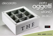 SCATOLA PORTA BUSTINE OGGETTI THE TE TEA TISANE COFANETTO RETRò VINTAGE 24*24*9