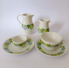 ♥ SERVIZIO IN CERAMICA RICHARD GINORI BROCCHE TAZZE E PIATTINI DECORO FLOREALE