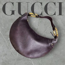 Gucci Bamboo Hobo Bag finitura metallizzata mezza luna stile Y2k borsa di design