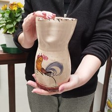 ANTICA E RARA BROCCA PUGLIESE IN TERRACOTTA DI GROTTAGLIE VASO DEI PRIMI DEL 900