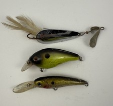 Esche da pesca vintage - set di tre - David Accetta - esche acqua dolce