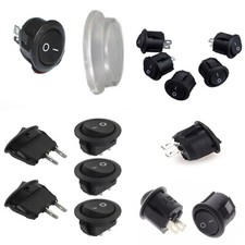 INTERRUTTORE ROTONDO DA PANNELLO IMPERMEABILE 20mm 230V 6A 0-1 ON-OFF 12V 24V