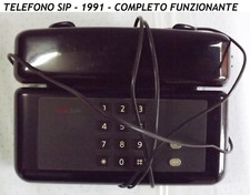 1991 TELEFONO di SIP VINTAGE in NERO da SIRIO GIUGIARO TASTI FISSO ANNI 90 TIM