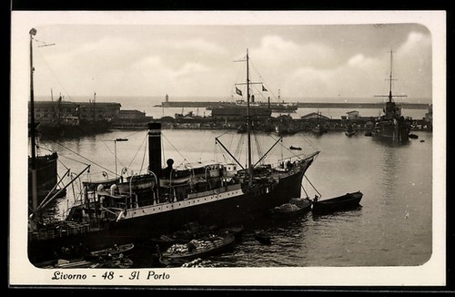 Cartolina livorno porto - livorno,,