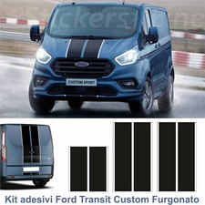 Fasce adesive Ford TRANSIT Custom Turneo BICOLORE FURGONE strisce - nero bianco