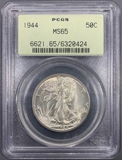 1944 pcgs ms65 walking liberty - pcgs,