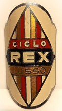 REX FREGIO STEMMA BICI EPOCA BICICLETTA HEAD BADGE BICYCLE