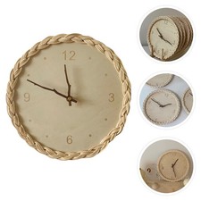  Orologio da parete muto creativo orologio rotondo orologio rotondo in rattan