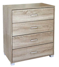 CASSETTIERA MODERNA 4 CASSETTI SETTIMINO COMò MODERNO ROVERE SBIANCATO 83*68*40