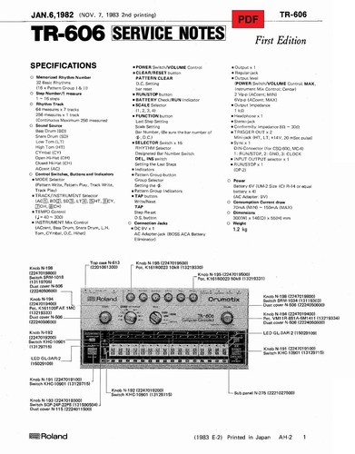 Roland 606 service - roland, manual