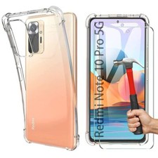 Coque pour Redmi 10 9 8 Note 10 Pro 9s 8T Protection Transparente + Verre Trempé