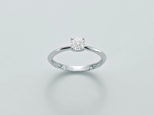 Anello solitario donna miluna - anello,