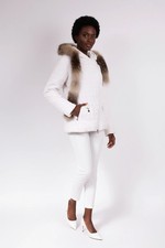 Moncler Down Jacket White Fur