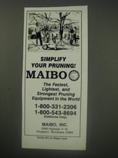 Pubblicità Attrezzatura Potatura Maibo 1990 - semplifica la potatura!
