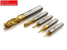 Frese D.1,5 mm a candela cilindriche per cave 3 tagli in HSS-Co TiN DORMER C383