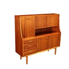 Credenza Vintage Inghilterra Anni 60 Legno Impiallacciato di Teak Ante Battenti